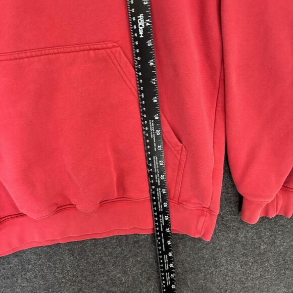 Nike Hoodie Men's Medium Red Swoosh Pullover Sweatshirt Center Swoosh Fleece - Picture 6 of 10